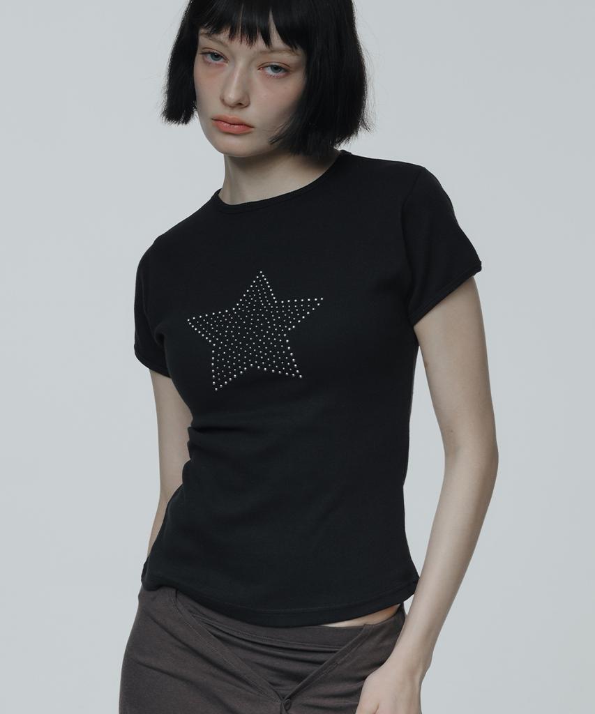 Футболка Lomaentinueo Twinkle One-Star с горячими стразами (черный)