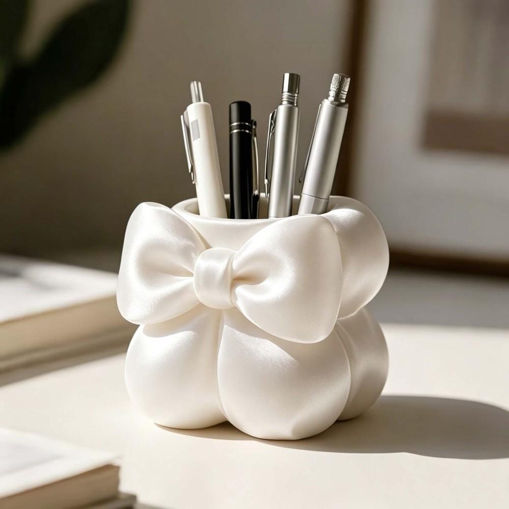 Creative Bow Pen Holder 3D Printed Makeup Brush Storage Case Desktop Organizer  Vanity Organizer