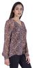 Moomaya Printed Women  S Button Down Shirt Long Sleeve Tshirt V-Neck Tunic