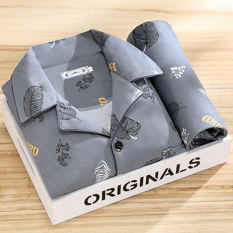 100% высококачественная мужская пижама - с длинным рукавом, повседневная коллекция весна/осень 2023 для молодежи и людей среднего возраста