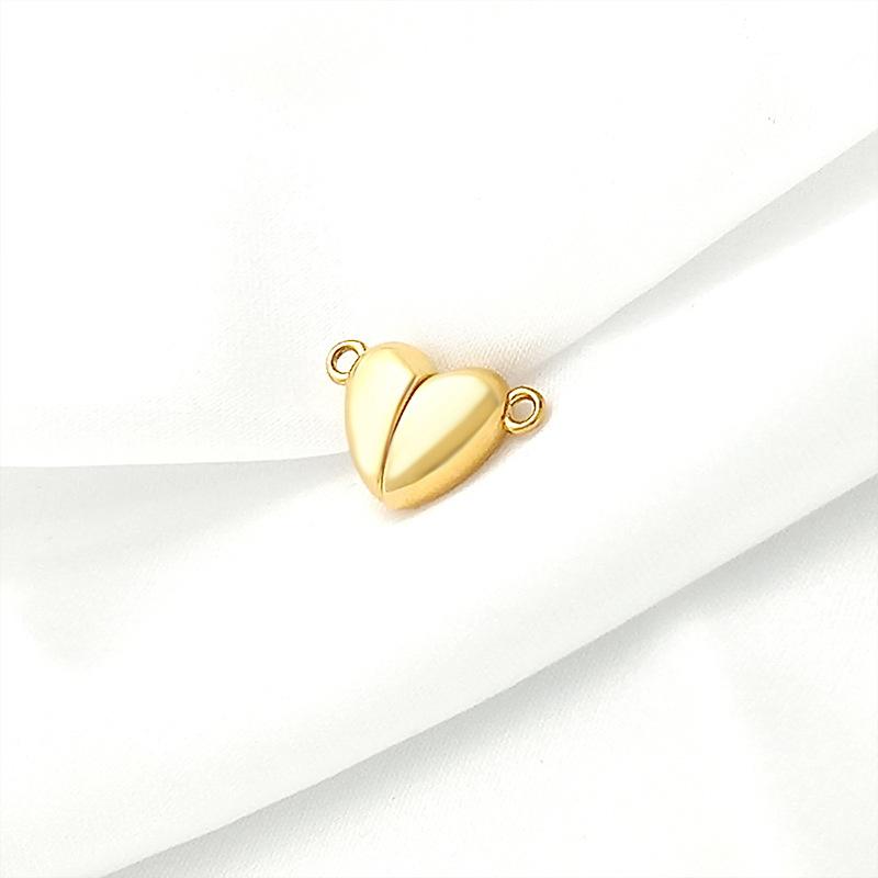 Stainless Steel Fine Polished Bright Surface Heart-shaped Magnet Clasps DIY Couple Bracelet Pendant with Connection Buckle