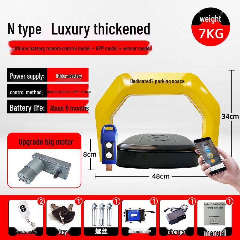 Smart Bluetooth-Enabled Waterproof Parking Space Lock with Remote Control and Sensor