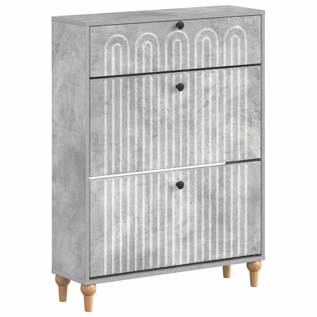 Shoe Cabinet ALKMAAR 78 x 24 x 103 cm Engineered Wood Concrete Grey