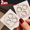 2 шт. [1 шт. серебристый + 1 шт. цветной] блестящая защитная пленка из закаленного стекла для объектива камеры для iphone 15 14 13 12 11 Pro Max mini 15 plus promax