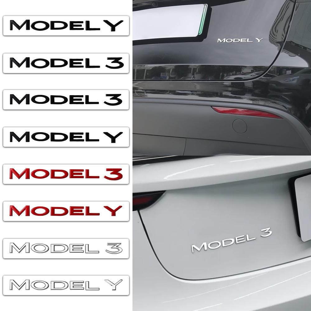 Car Original ABS Letter Logo Rear Tailgate Trunk Emblem Stickers For Tesla MODEL 3 MODEL Y SpaceX DUAL MOTOR Model S Model X
