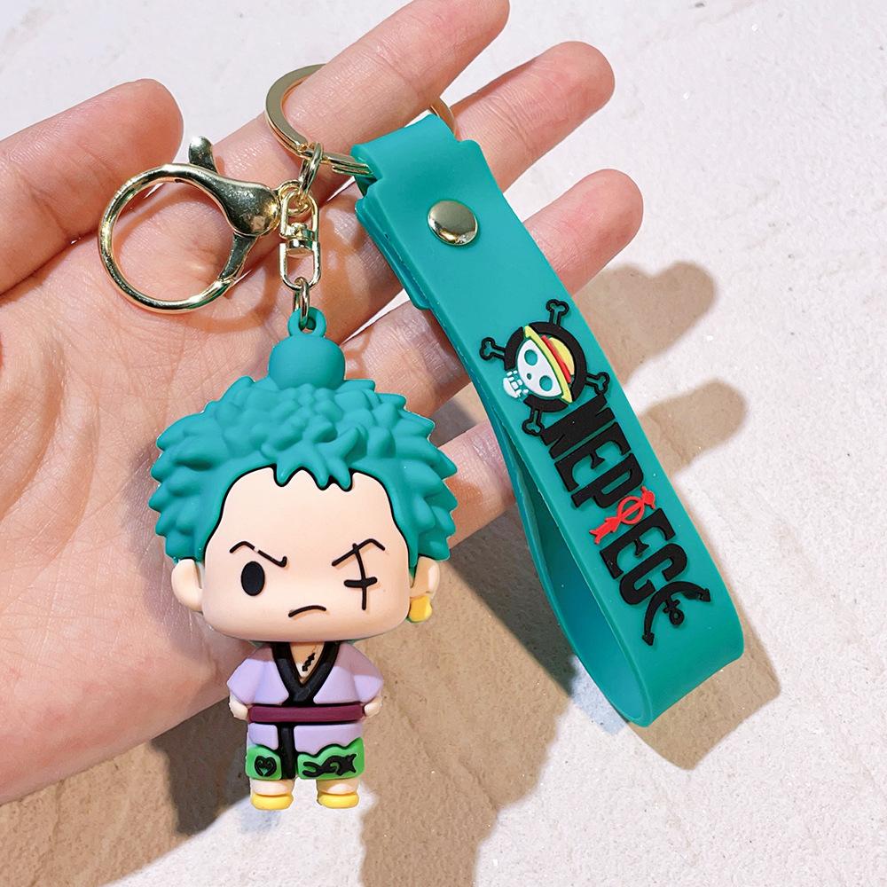 Anime Character Keychain Luffy Nami Ace Zoro Figure Pendant Unisex Bag Charm Accessory