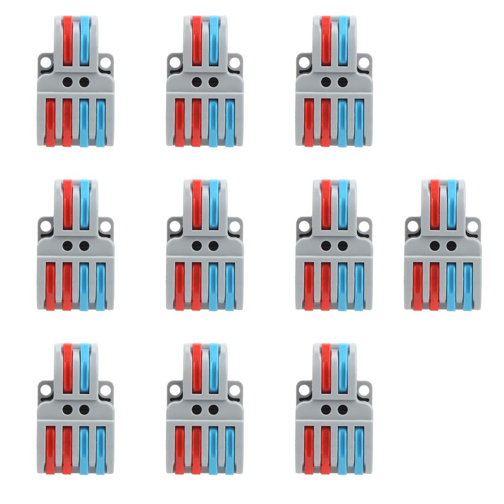 10Pcs Cable Connector Color Quick Wiring 2 In 4 Out Terminal Block Connection LT?422
