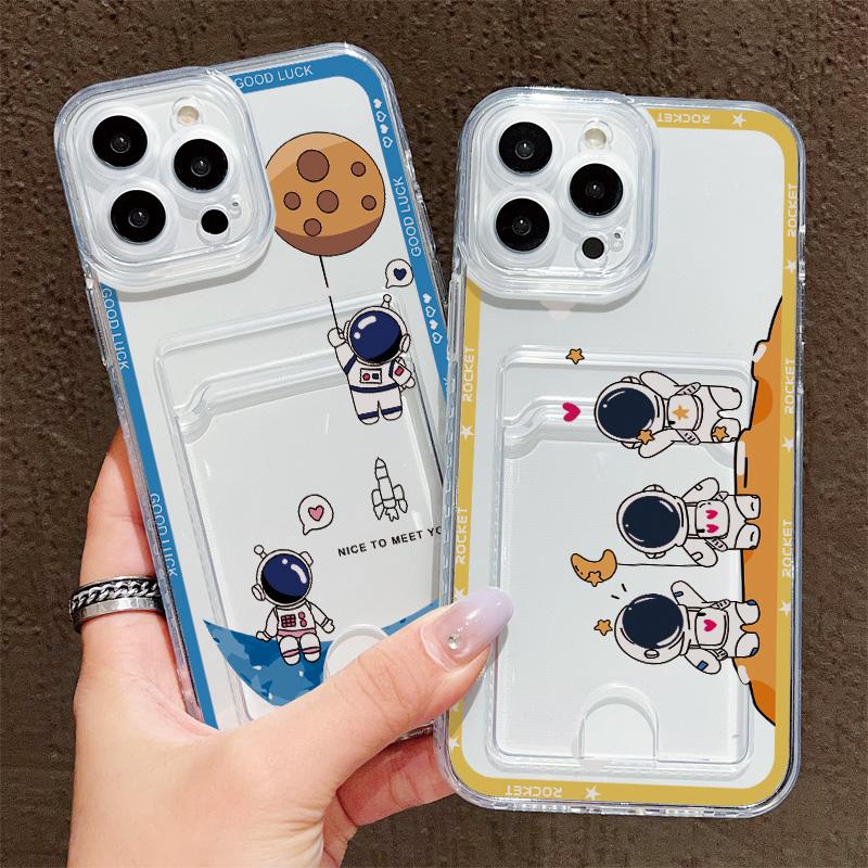 Чехол-кармашек для карт из силикона для Samsung S23 S24 S25 Plus iPhone 17 Air 16 14 Pro Max Oppo Reno 10 11 12 Pro Прозрачный бампер для телефона