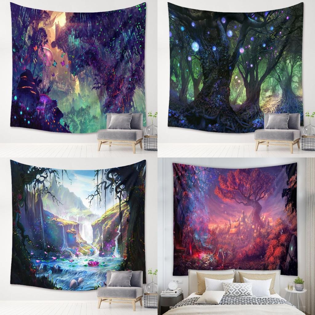 Fantasy Forest Pattern Tapestry Home Wall Decoration Tapestry Bedroom Living Room Tapestry