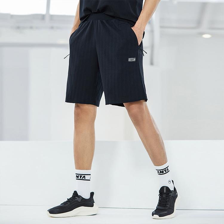 Anta Дышащие трикотажные спортивные шорты мужские черные 952227780-3