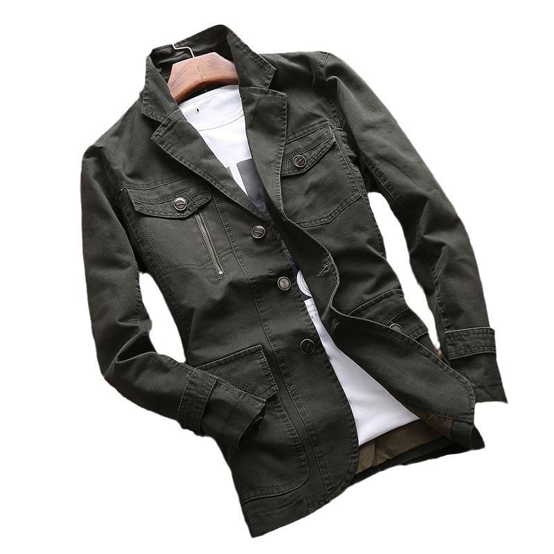 Men's Pure Cotton Small Suit Men's Casual Suit Collar Loose Men's Washed Jacket