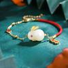 Jade Rabbit Bracelet Women's Guochao Life Lucky Nafu Copper Coin Red Rope Hand Rope