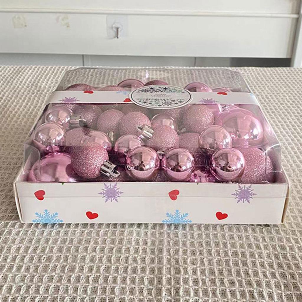 Набор из 44 шт. Небьющиеся рождественские шары Прочный пластик Подвесные украшения для елки Набор декоров для праздничных украшений