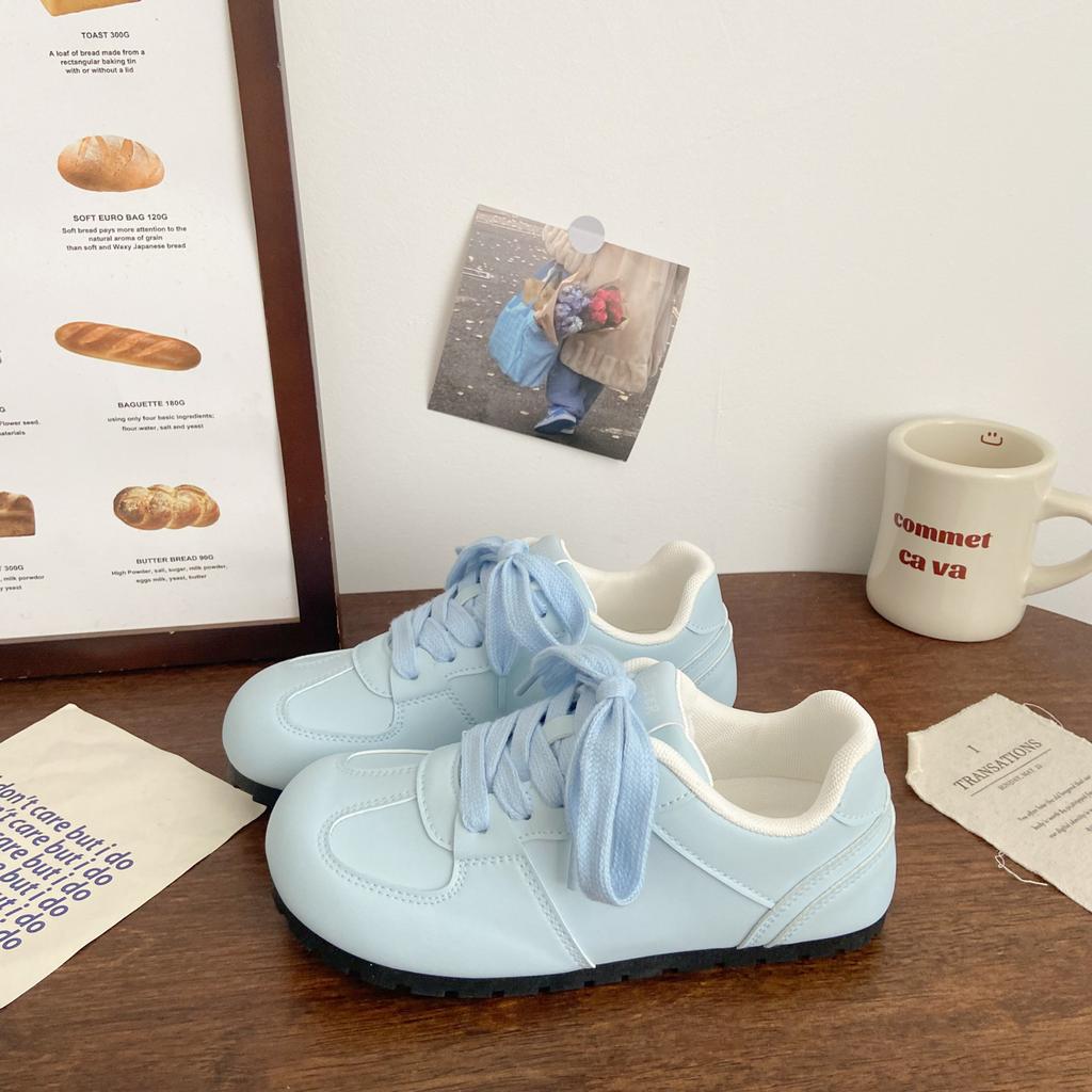 Pink German Training Board Shoes Female Ugly Cute Autumn New Chic Niche Casual Round Head Student Big Head Forrest Gump White Shoes