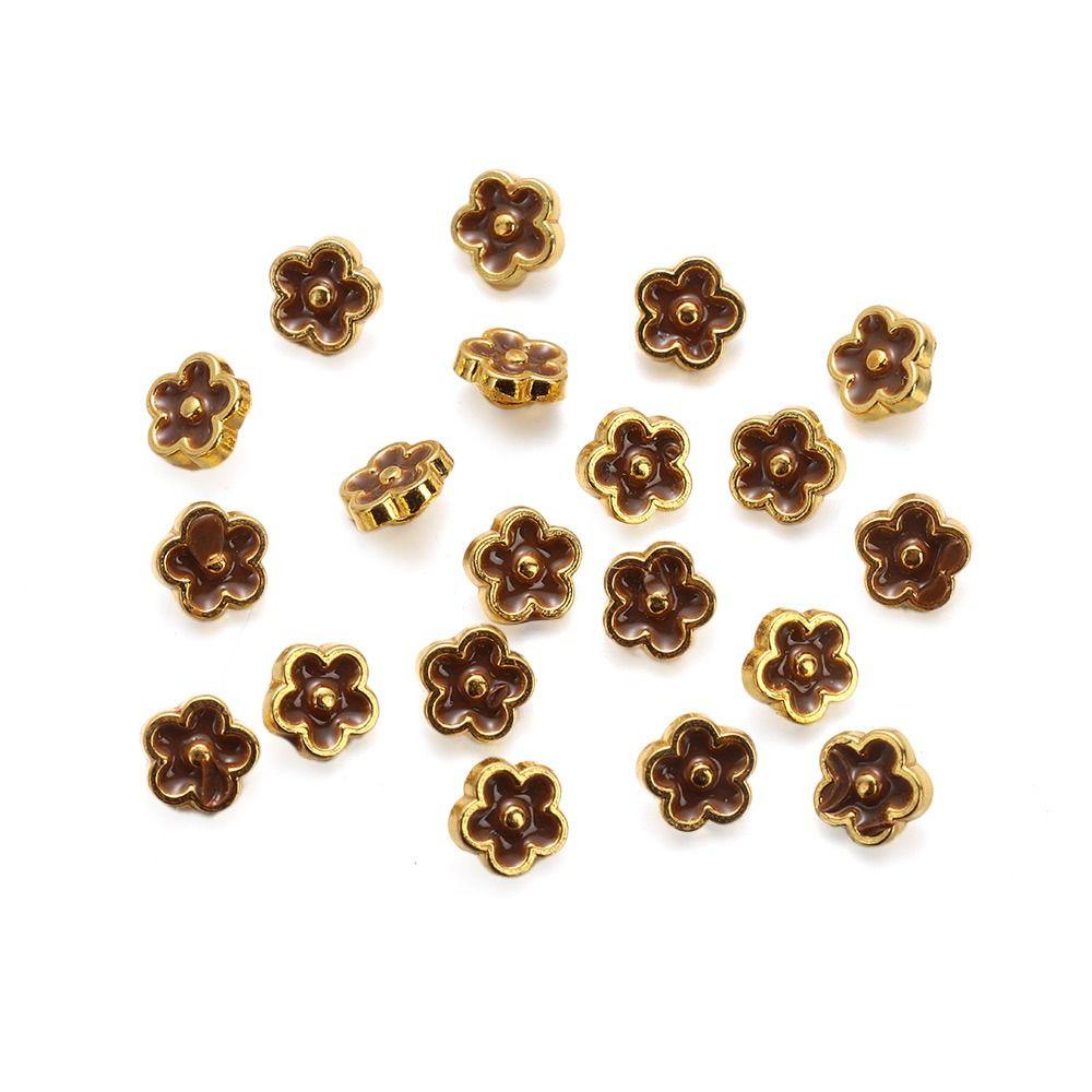 20pcs 5.5mm Flower Buckles Handmade DIY Doll Clothes New Stuffed Toys Accessories  1/6 Doll