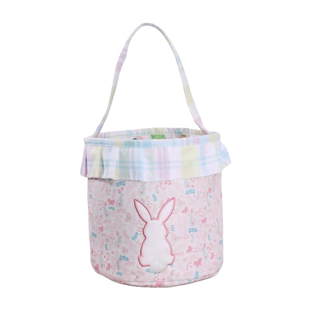 Empty Design Easter Basket Embroidered Rabbit Basket Bunny Theme Easter Bucket  Kids Gift