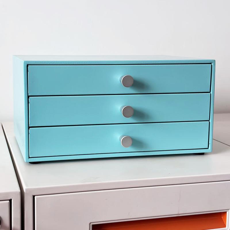 Wrought Iron Multi-layer Desktop Storage Box with Drawers for Keys, Combs, and Cosmetics