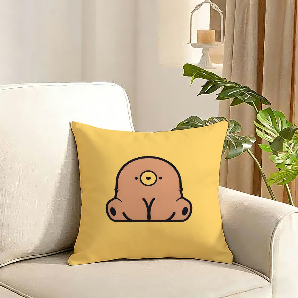 cute Cushion Cover Reversible Plush Pillow Cover Soft Fluffy Home Decor for Sofa Bedroom