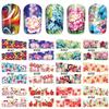 12 узоров, водные наклейки, наклейки для переноса, большой лист, украшение для маникюра