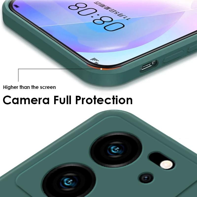 Для Xiaomi 13T Pro Чехол квадратный жидкий силиконовый протектор объектива камеры мягкий чехол для Xiaomi Mi 13t 13 T Mi13T Pro противоударный чехол