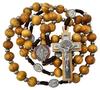 TALISMAN4U Catholic Rosary for Men Order of Benedict Jerusalem Cross Cross Necklace Rosary Pouch Religious No Gemstones St. & Gift, Wood,