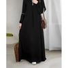 Fashion Long Sleeve Muslim Abaya Dress Casual Robe Solid Clothing for Women