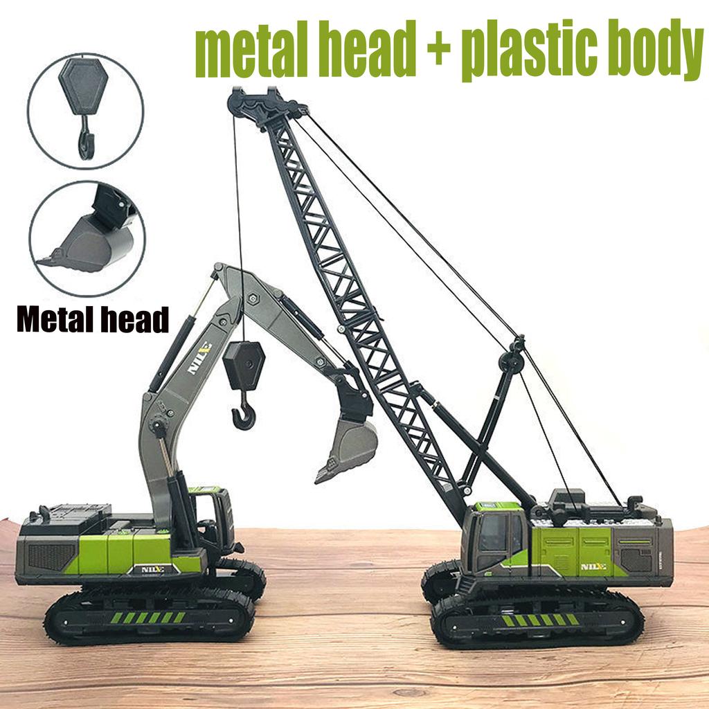 Non-Toxic 1/50 Diecast Engineering Vehicle Excavator Bulldozer Car Model Simulation Alloy Head Dumper Truck Crane Tanker Toys For Kids Children