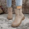 Женская обувь Толстые плюшевые зимние ботинки Женские новые из искусственной замши Нескользящие женские ботинки Сохраняют тепло Хлопковая подкладка Обувь на платформе Ботильоны