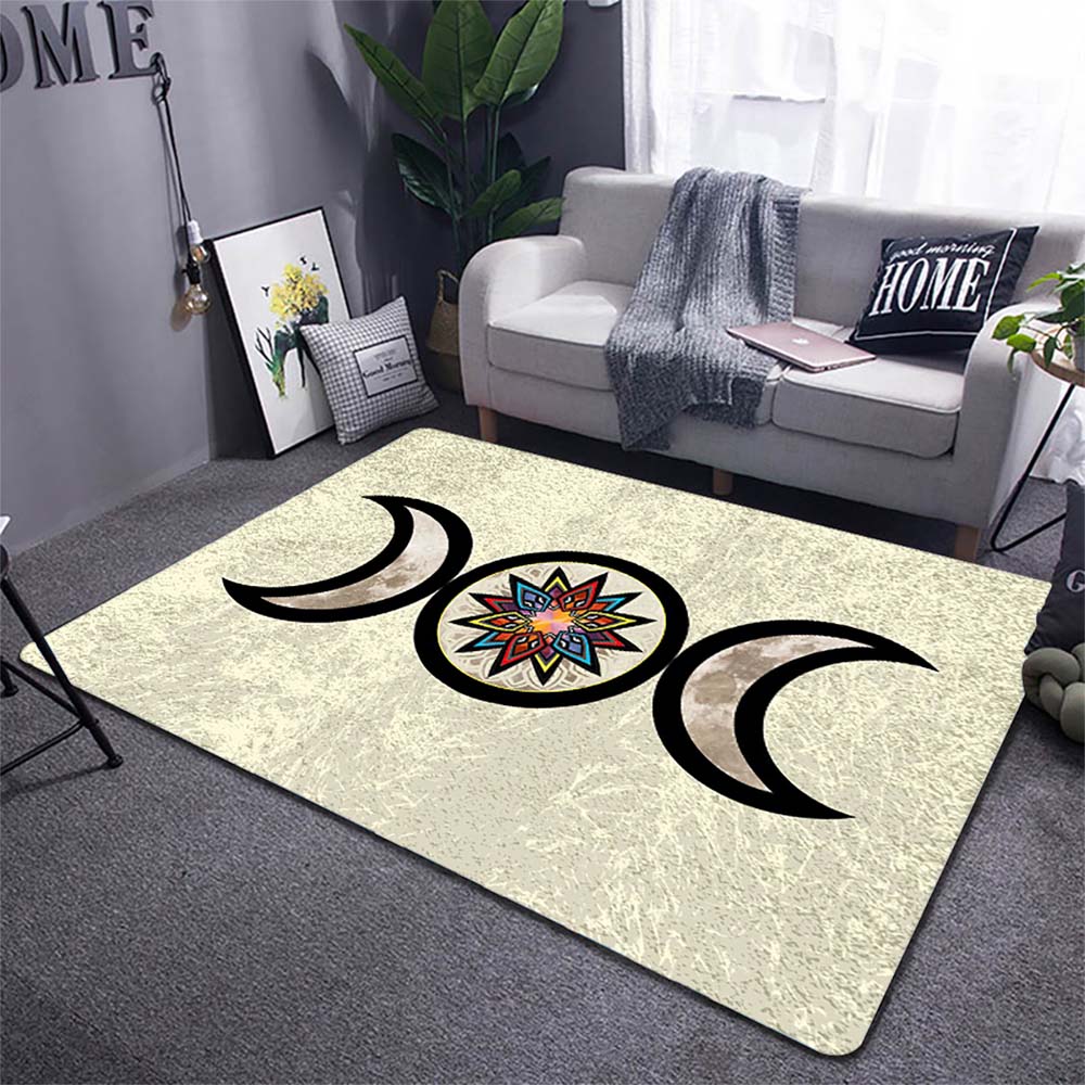 Triple Moon Goddess Carpet Wicca Goth Subculture Rock Romance Non-slip Doormat Mat Hallway Entrance Door Rug Bedroom Decor