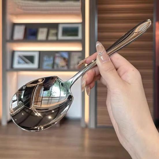 1/2 шт. Ложка из нержавеющей стали с эргономичной ручкой, зеркально-полированный дизайн, фруктовая ложка, сервировочная ложка для вареных яиц, кухонная утварь