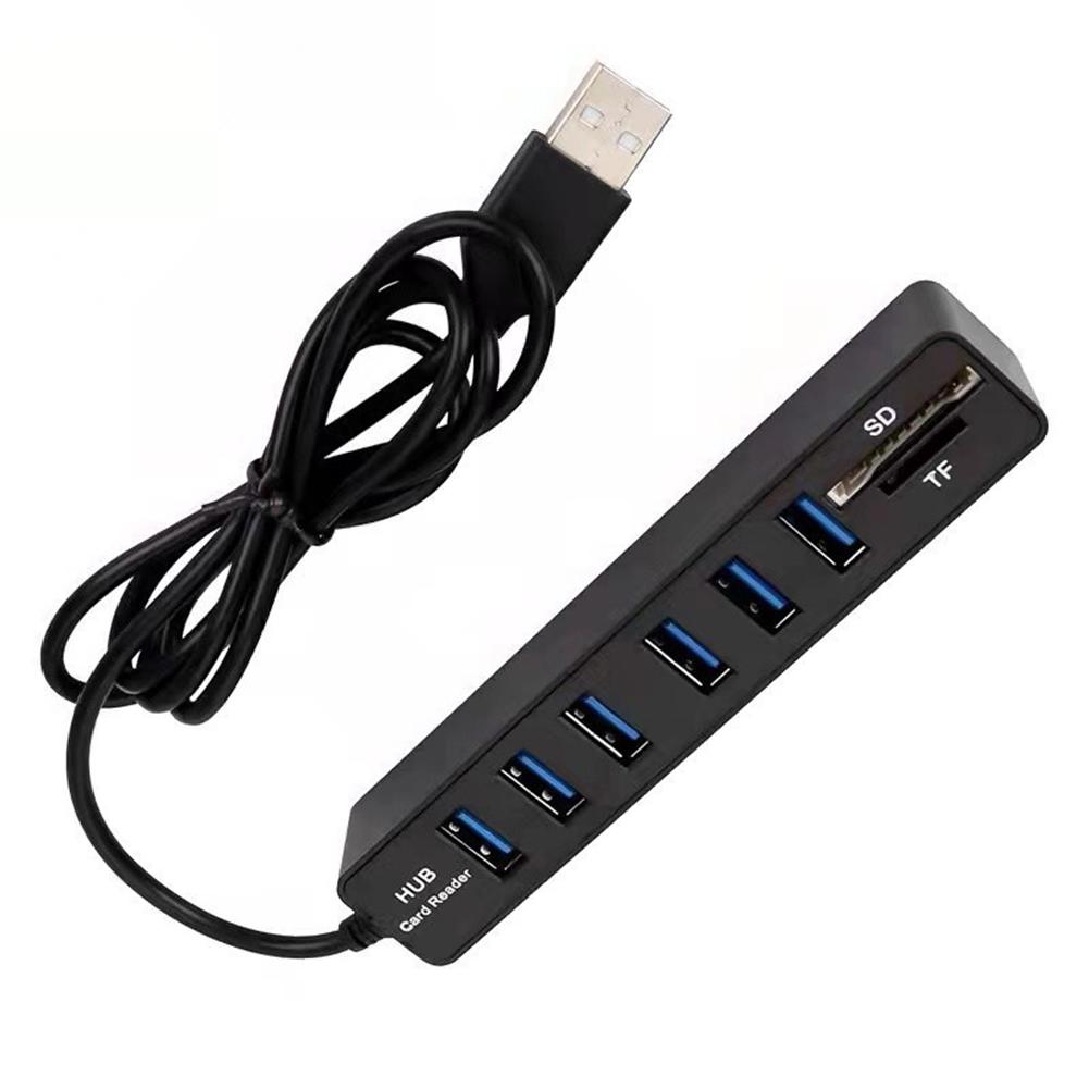 USB 2.0 Hub 6 Port Hub Multi Splitter Port 100cm Long cable Multiple Expanderfor Computer Laptop PC USB Adapter Accessories