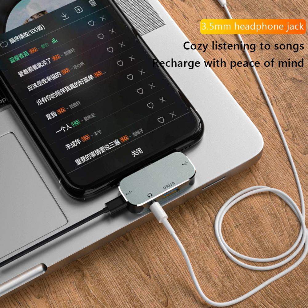 Удлинительный USB-хаб Type-C с разъемом 3,55 мм, PD100 Вт, USB3.0/USB2.0/USB3.1, совместимый с HDMI, USB-удлинитель, разветвитель для ПК, компьютера, ноутбука