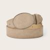 Simple Color Solid Suede Oval Buckle Design Women Casual Belt For Daily Use