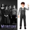 Wednesday Addams Cosplay Costume For Boys Girls Kids Overalls Halloween Xmas Party