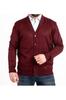 Men's Plus Size Plus Size Cardigan Men's Claret Red Thin Wool Knitwear Knitted Cardigan with Pocket