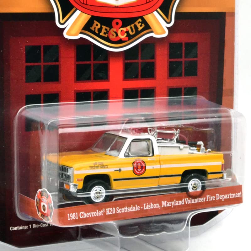 GREENLIGHT 164 Scale Fire Rescue Series 2 “1981 Chevrolet K20 Scottsdale - Lisbon Mayland Volunteer Fire Department”