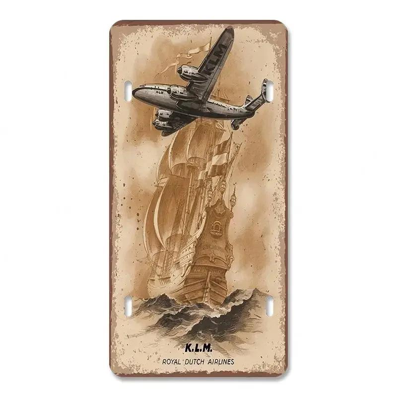 Races Vintage Plate Air Metal Aluminum Signs Retro Top Gun Airplane Metal Poster For Man Cave Bar Home Garage Club Wall Decor