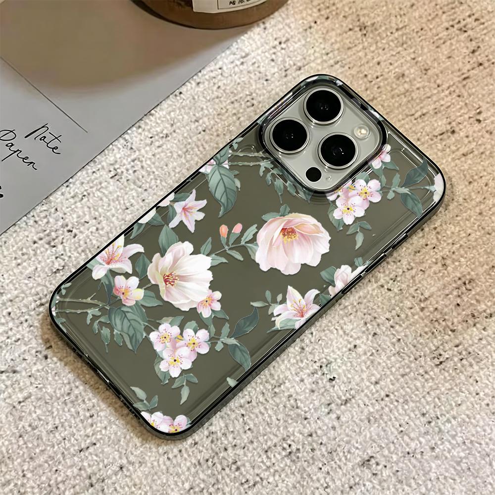 Чехол для iPhone 13 Pro Max с нежными цветами, прозрачная задняя крышка для iPhone 15 Plus 16 14 17 Air 12 11 Funda