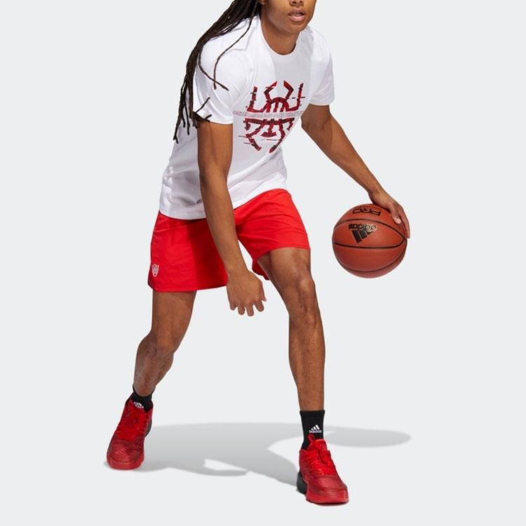 adidas Баскетбольная серия Spida с логотипом и принтом, спортивная футболка с короткими рукавами, мужские топы, белые HG4418