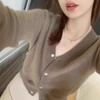 Women's V-Neck Loose Knit Cashmere Wool Cardigan - Autumn & Winter Collection