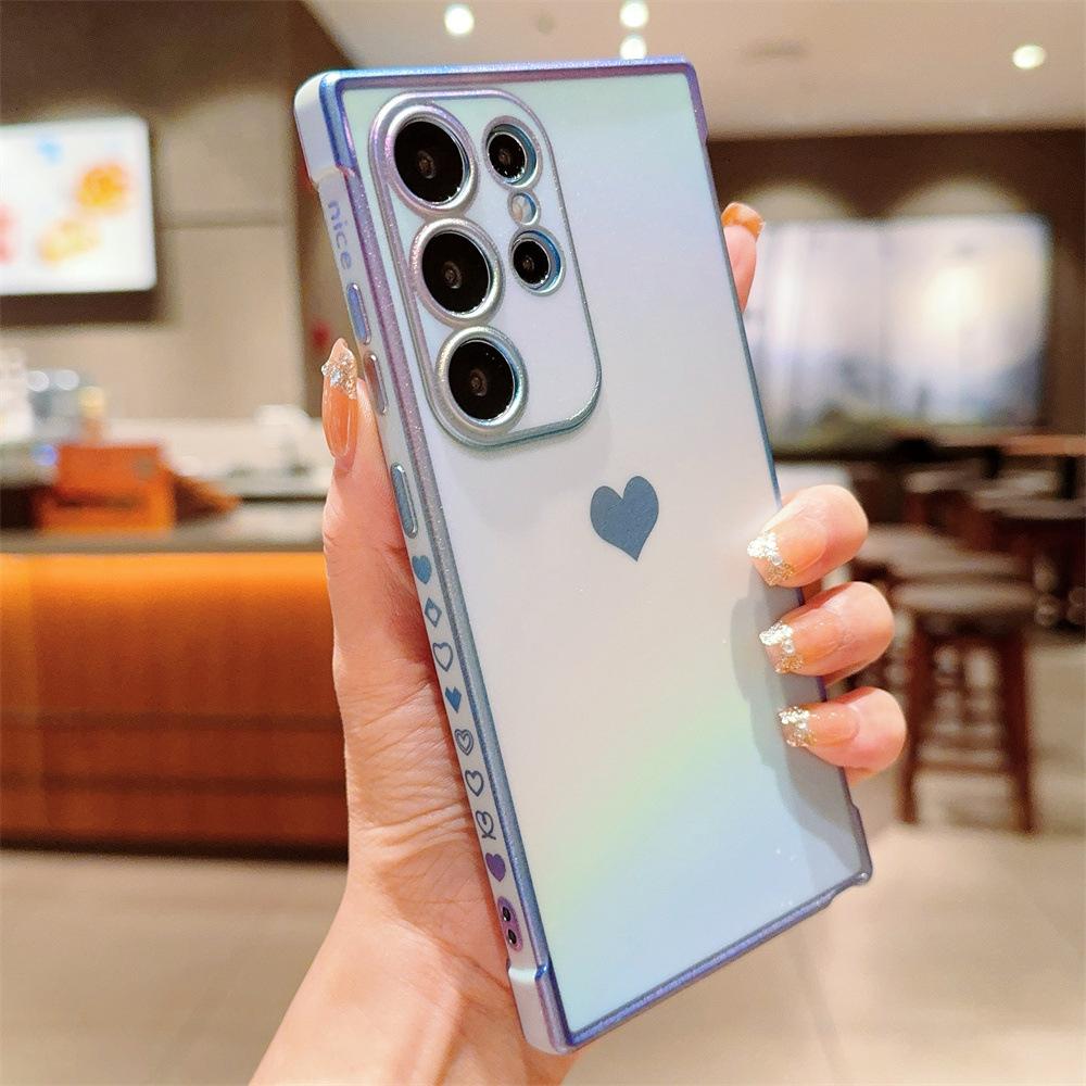 Гальваническое покрытие Шелковый узор Любовь Подходит для Samsung S25 Ultra Apple IPhone 16 Градиентный чехол для телефона Защитный чехол
