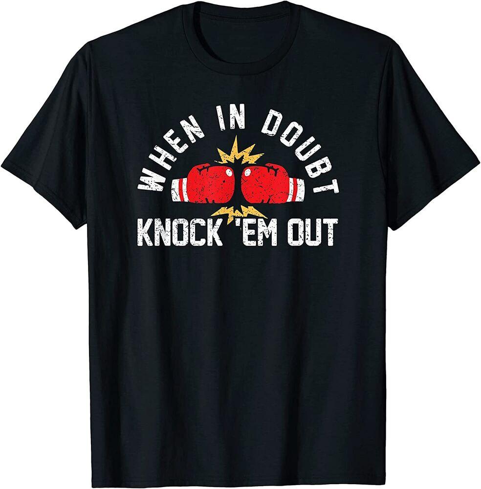 Футболка унисекс When In Doubt Knock 'Em Out Boxing Ko Fighting Champ