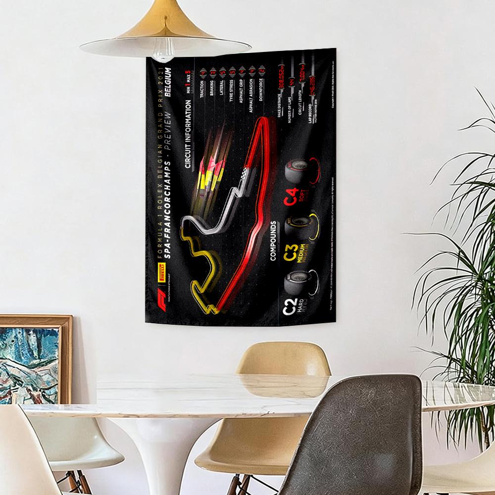 Formula One Silverstone Preview Wall Decor Tapestry Art For Pet Memorial Birthdaywedding Party Backdrop Family Gift