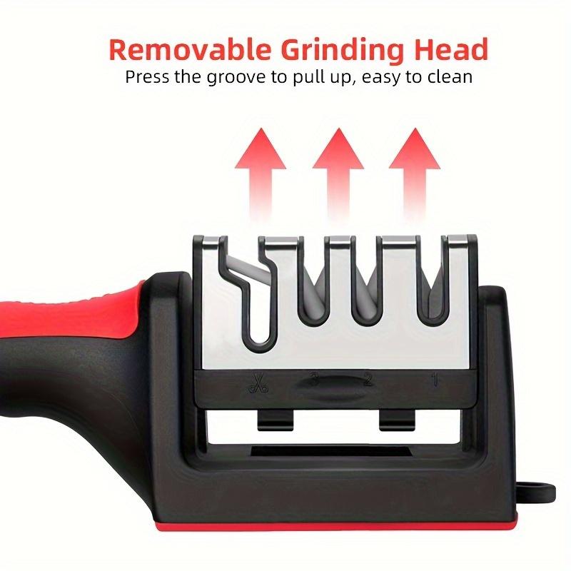 4-ступенчатая точилка для ножей высочайшей точности — система хонингования вольфрамовыми алмазами и керамикой с технологией точильного камня — прочный корпус из полипропилена и термопластичного каучука для обеспечения безопасности