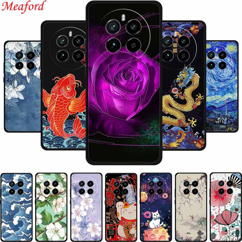 3D Emboss Case For Realme 12 4G Phone Case Realme12 Black Silicone Soft Coque For Realme 13 5G 12 Pro Plus Back Cover Case Funda