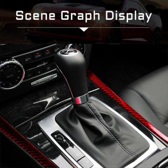 Red Carbon Fiber Gear Shift Side Cover Trim For Mercedes-Benz C-Class W204 07-13