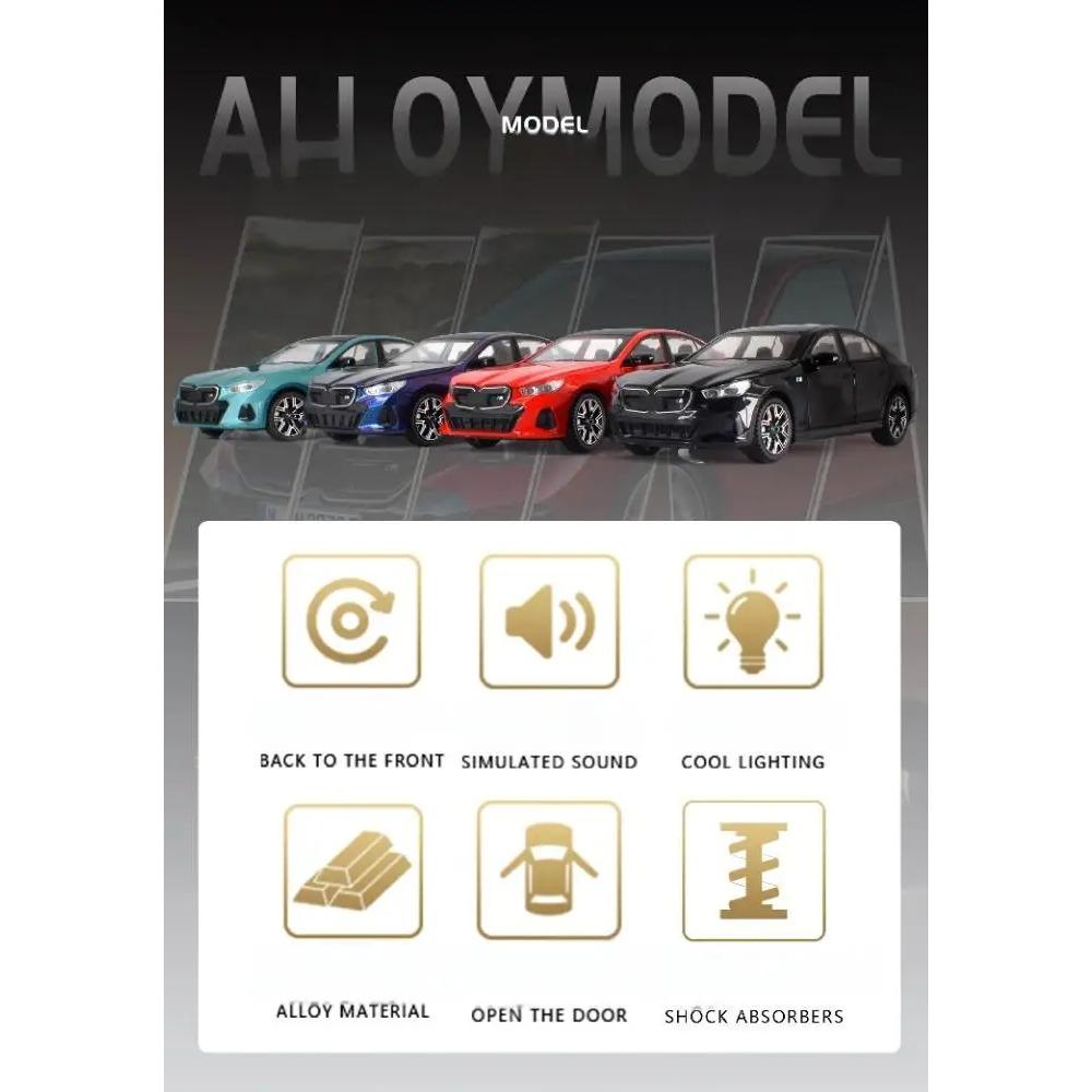1/24 BMW I5 M60 Xdrive Мощный Сплав Металл Литой Модель Автомобиля Звук и Свет Коллекция для Улицы Хобби Декоративные Украшения Подарок
