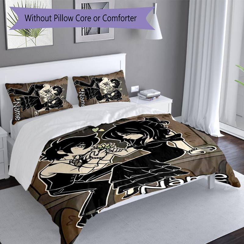 3pcs Custom Name The Coffin of Andy and Leyley Bedding Set,Includes 1 Duvet Cover and 2 Pillowcases,All-season Bedroom Decor