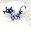 Vintage Pearl Cartoon Cat Enamel Brooch for Women - High-End Corsage Pin