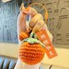 Plush Crocheted Persimmon Peanut Keychain Doll - Handmade Wool Pendant, Perfect New Year Gift